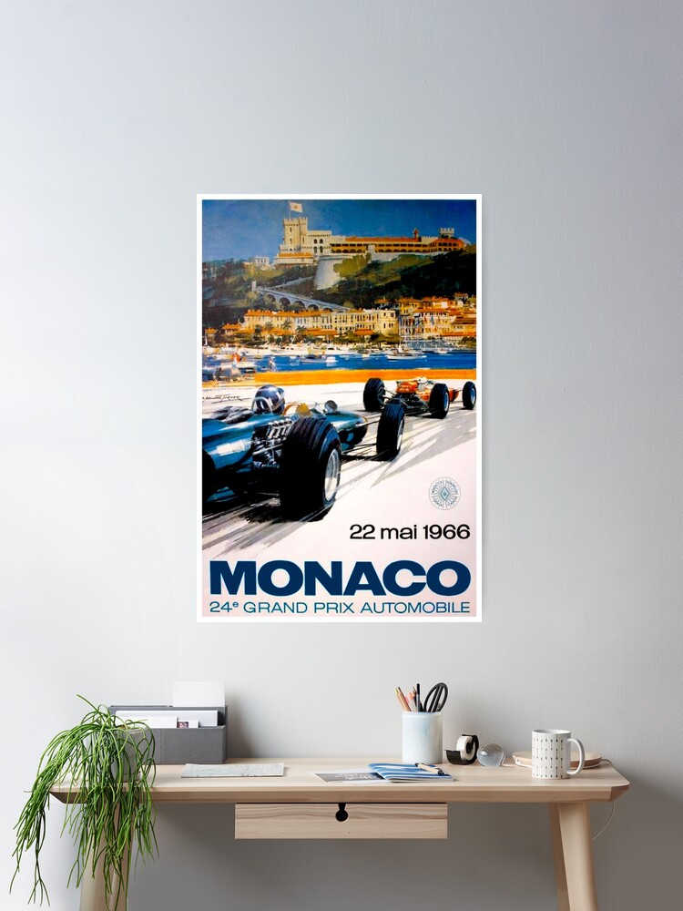 Original vintage poster Grand Prix de Monaco F1 1966 - Michael TURNER