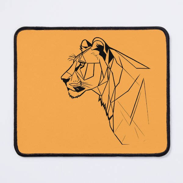Item preview, Black Line Lioness Yellow Orange BG designed and sold by DiscoGypsyFish.