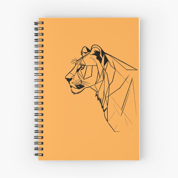 Item preview, Black Line Lioness Yellow Orange BG designed and sold by DiscoGypsyFish.