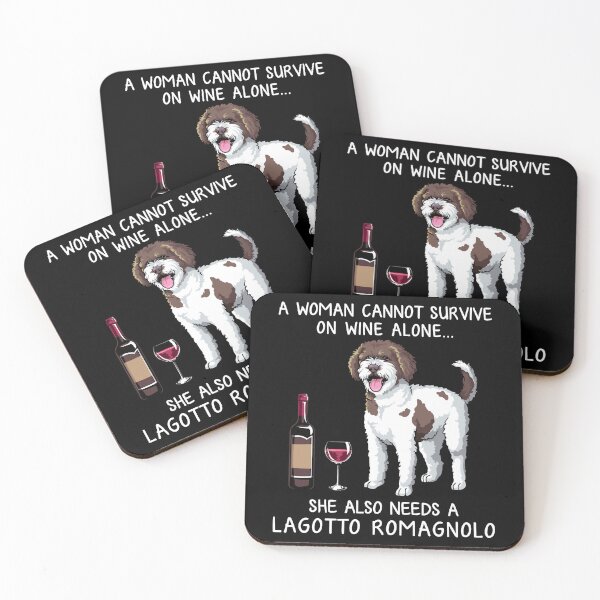 Item preview, Lagotto Romagnolo and wine Funny dog   designed and sold by winter-harta.