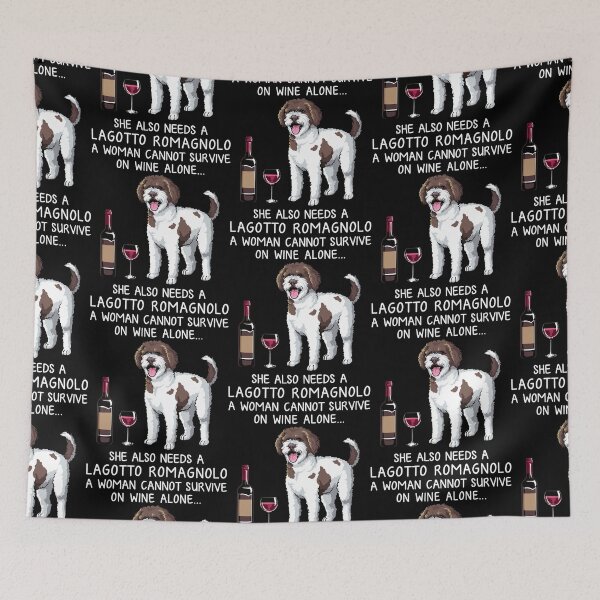 Item preview, Lagotto Romagnolo and wine Funny dog   designed and sold by winter-harta.
