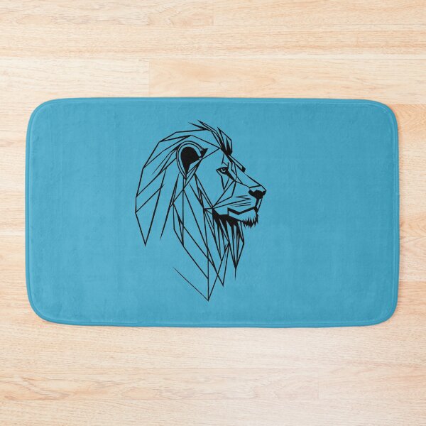 Item preview, Black Line Lion Viking Blue BG designed and sold by DiscoGypsyFish.