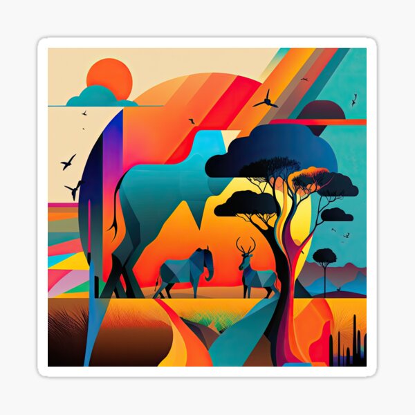 Item preview, African Savanna Bauhaus Design designed and sold by ArtificialGenes.