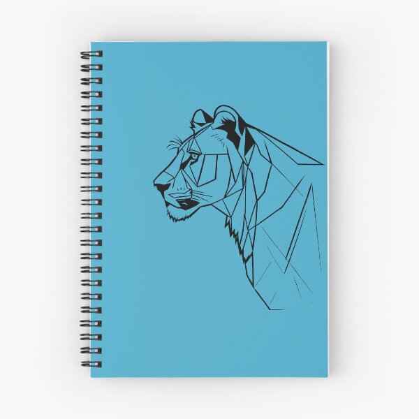 Item preview, Black Line Lioness Viking Blue BG designed and sold by DiscoGypsyFish.