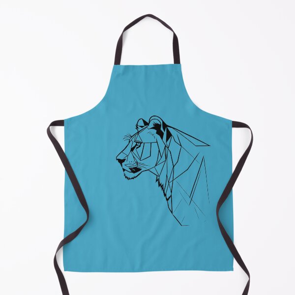 Item preview, Black Line Lioness Viking Blue BG designed and sold by DiscoGypsyFish.