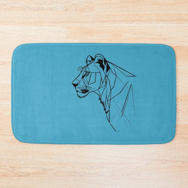 Item preview, Black Line Lioness Viking Blue BG designed and sold by DiscoGypsyFish.