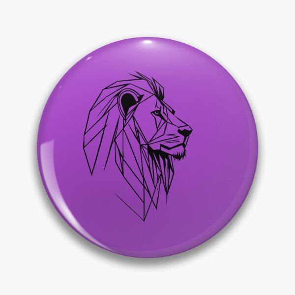 Item preview, Black Line Lion Orchid Purple BG designed and sold by DiscoGypsyFish.
