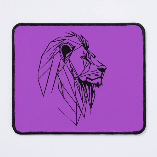 Item preview, Black Line Lion Orchid Purple BG designed and sold by DiscoGypsyFish.