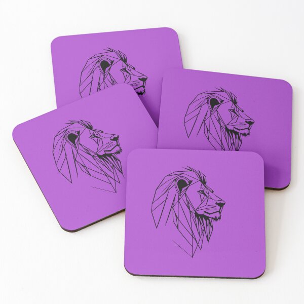 Item preview, Black Line Lion Orchid Purple BG designed and sold by DiscoGypsyFish.