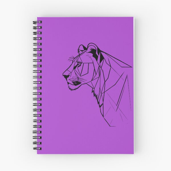 Item preview, Black Line Lioness Orchid Purple BG designed and sold by DiscoGypsyFish.