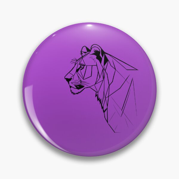 Item preview, Black Line Lioness Orchid Purple BG designed and sold by DiscoGypsyFish.