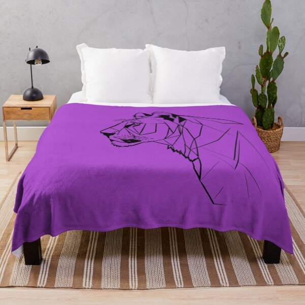 Item preview, Black Line Lioness Orchid Purple BG designed and sold by DiscoGypsyFish.