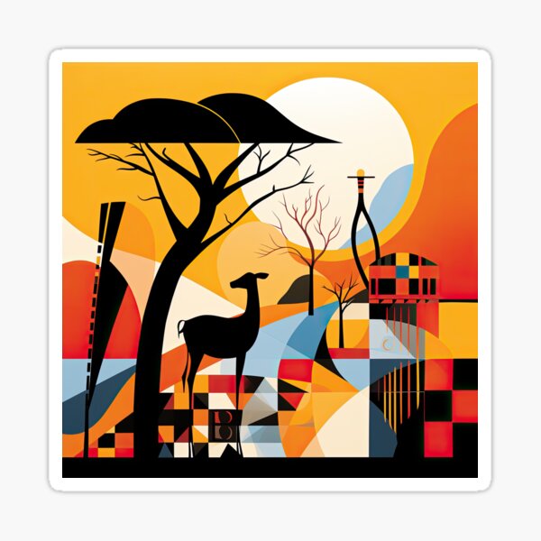 Item preview, African Savanna Bauhaus Design designed and sold by ArtificialGenes.