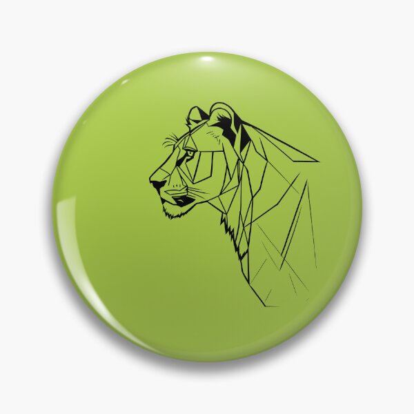 Item preview, Black Line Lioness Atlantis Green BG designed and sold by DiscoGypsyFish.