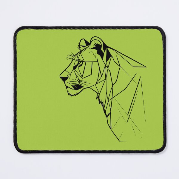 Item preview, Black Line Lioness Atlantis Green BG designed and sold by DiscoGypsyFish.