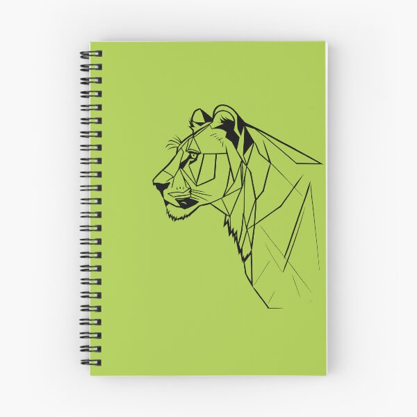 Item preview, Black Line Lioness Atlantis Green BG designed and sold by DiscoGypsyFish.