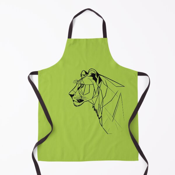 Item preview, Black Line Lioness Atlantis Green BG designed and sold by DiscoGypsyFish.