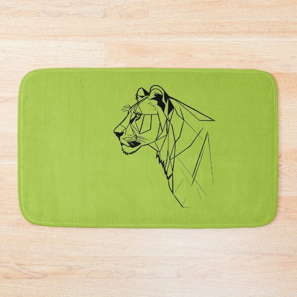 Item preview, Black Line Lioness Atlantis Green BG designed and sold by DiscoGypsyFish.