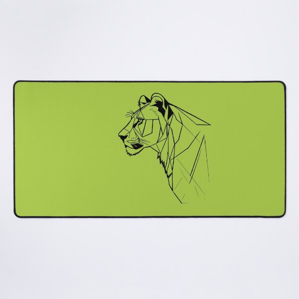 Item preview, Black Line Lioness Atlantis Green BG designed and sold by DiscoGypsyFish.