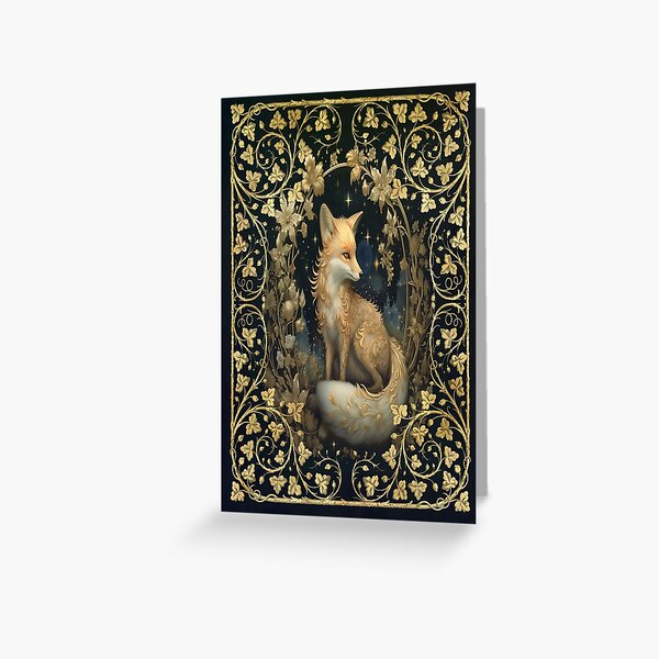 Item preview, Ornamental golden starry night fox designed and sold by ArtStyleAlice.