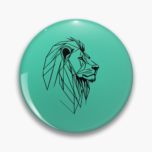Item preview, Black Line Lion Shamrock Turquoise BG designed and sold by DiscoGypsyFish.