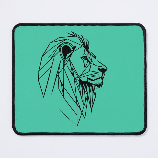 Item preview, Black Line Lion Shamrock Turquoise BG designed and sold by DiscoGypsyFish.