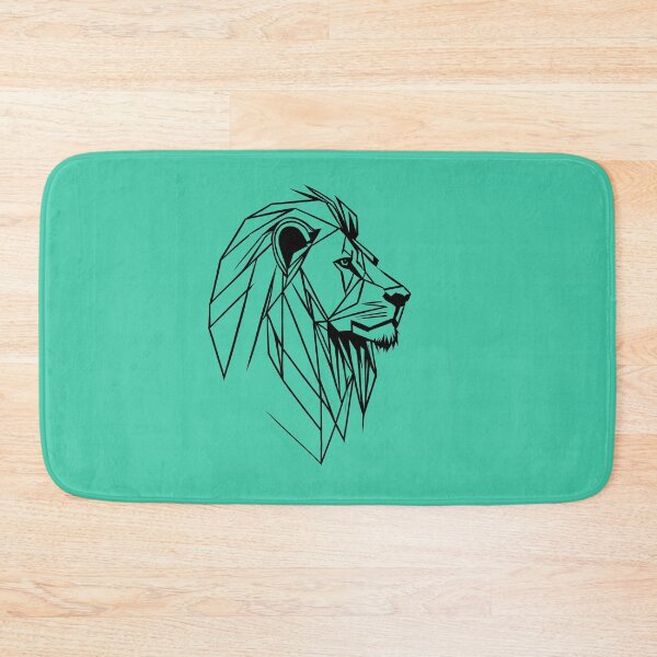 Item preview, Black Line Lion Shamrock Turquoise BG designed and sold by DiscoGypsyFish.