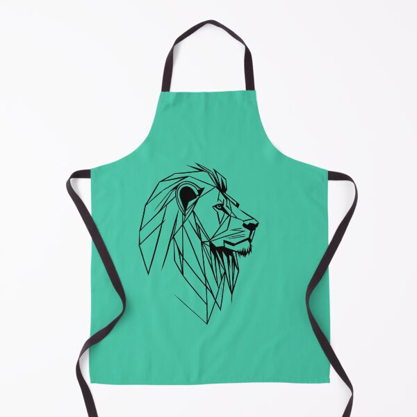 Item preview, Black Line Lion Shamrock Turquoise BG designed and sold by DiscoGypsyFish.