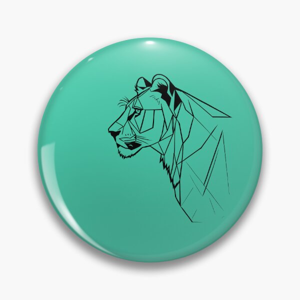 Item preview, Black Line Lioness Shamrock Turquoise BG designed and sold by DiscoGypsyFish.