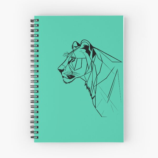 Item preview, Black Line Lioness Shamrock Turquoise BG designed and sold by DiscoGypsyFish.