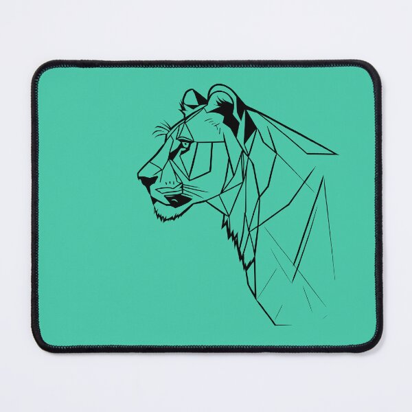 Item preview, Black Line Lioness Shamrock Turquoise BG designed and sold by DiscoGypsyFish.