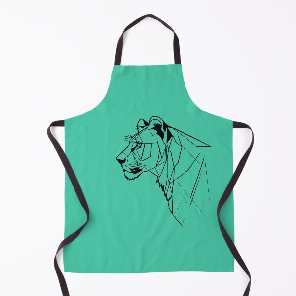 Item preview, Black Line Lioness Shamrock Turquoise BG designed and sold by DiscoGypsyFish.
