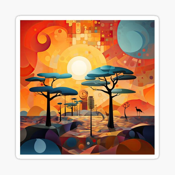 Item preview, African Savanna Bauhaus Design designed and sold by ArtificialGenes.