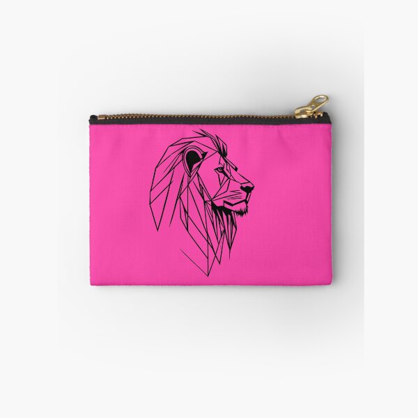 Item preview, Black Line Lion Rose Pink BG designed and sold by DiscoGypsyFish.
