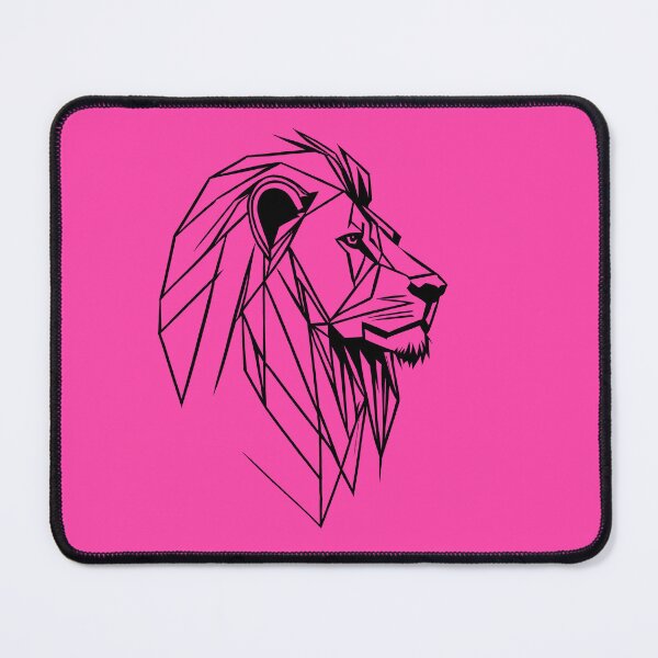 Item preview, Black Line Lion Rose Pink BG designed and sold by DiscoGypsyFish.