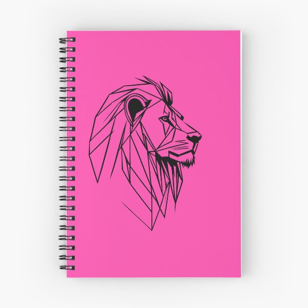 Item preview, Black Line Lion Rose Pink BG designed and sold by DiscoGypsyFish.