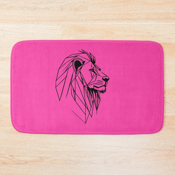 Item preview, Black Line Lion Rose Pink BG designed and sold by DiscoGypsyFish.