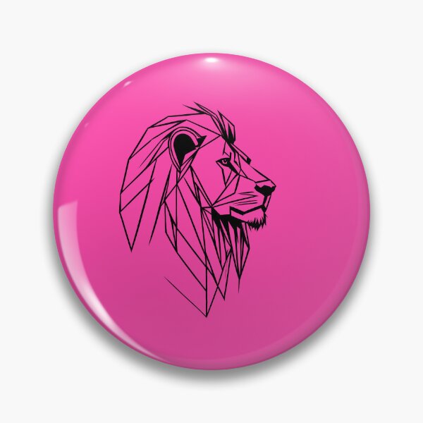 Item preview, Black Line Lion Rose Pink BG designed and sold by DiscoGypsyFish.