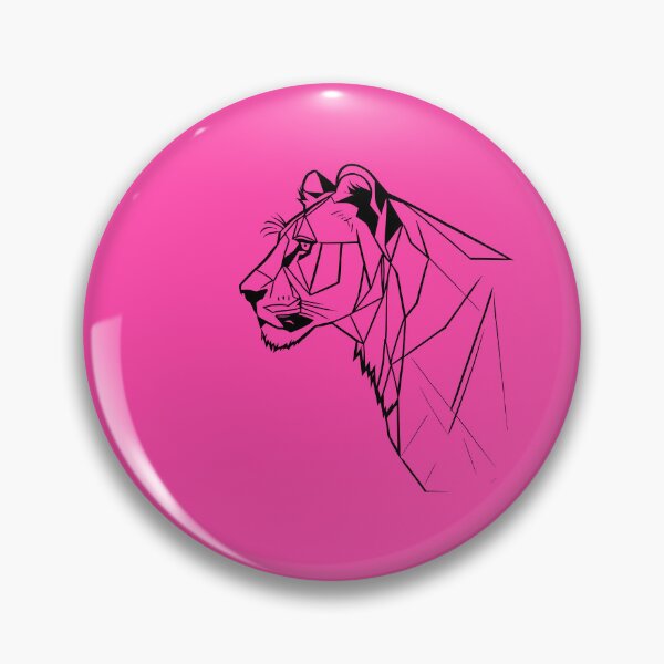 Item preview, Black Line Lioness Rose Pink BG designed and sold by DiscoGypsyFish.