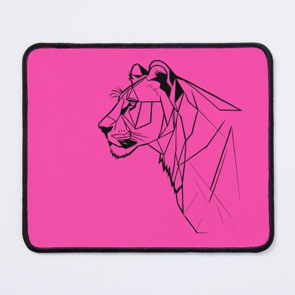 Item preview, Black Line Lioness Rose Pink BG designed and sold by DiscoGypsyFish.