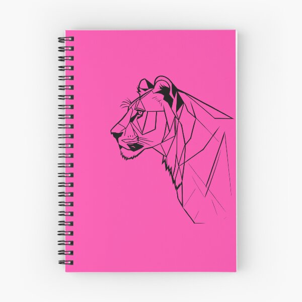 Item preview, Black Line Lioness Rose Pink BG designed and sold by DiscoGypsyFish.
