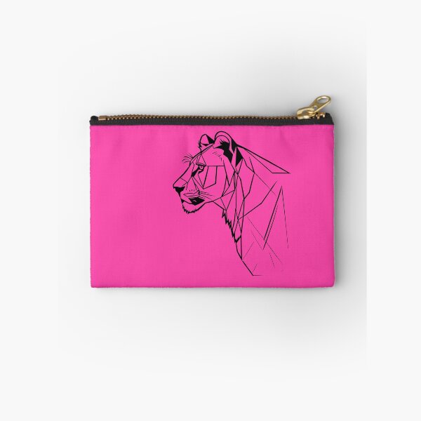 Item preview, Black Line Lioness Rose Pink BG designed and sold by DiscoGypsyFish.