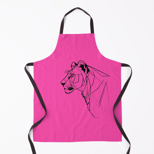 Item preview, Black Line Lioness Rose Pink BG designed and sold by DiscoGypsyFish.