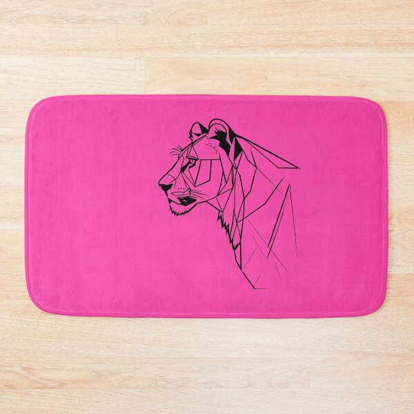 Item preview, Black Line Lioness Rose Pink BG designed and sold by DiscoGypsyFish.
