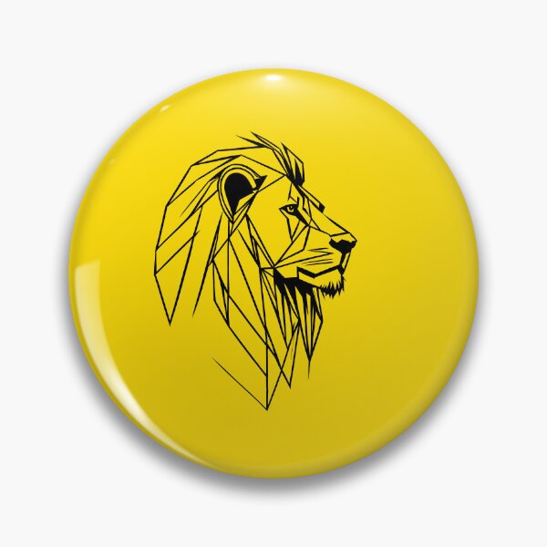 Item preview, Black Line Lion Yellow Gold BG designed and sold by DiscoGypsyFish.