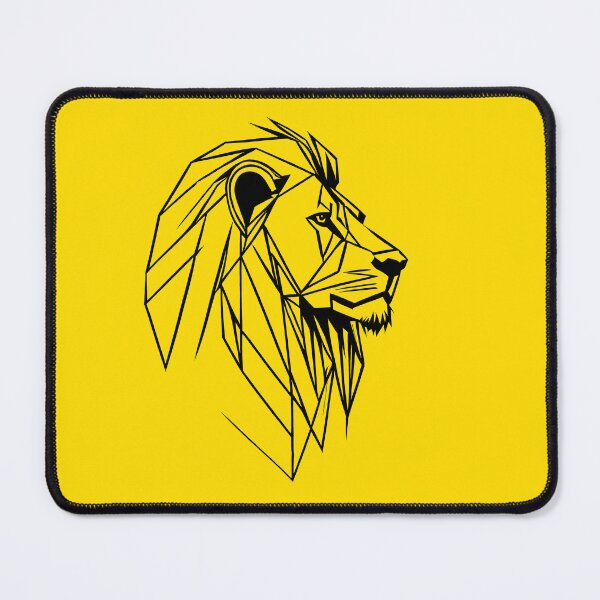Item preview, Black Line Lion Yellow Gold BG designed and sold by DiscoGypsyFish.