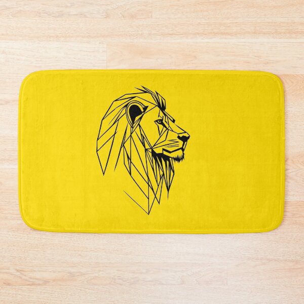 Item preview, Black Line Lion Yellow Gold BG designed and sold by DiscoGypsyFish.