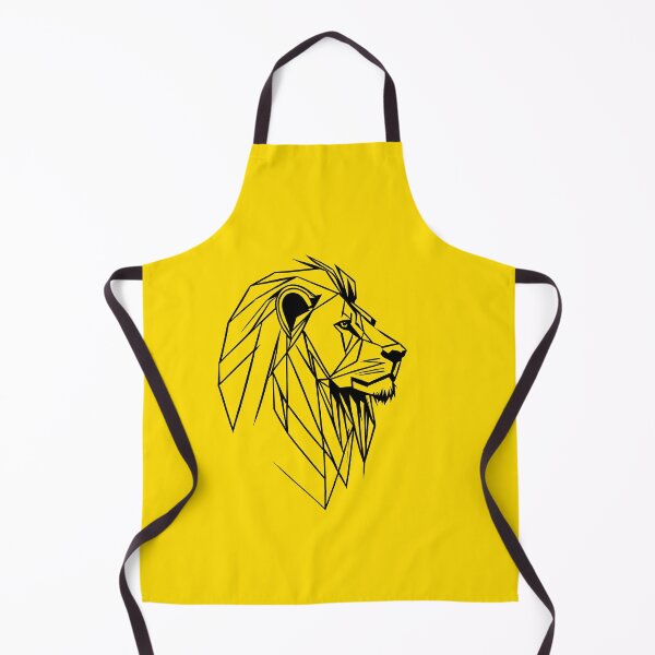 Item preview, Black Line Lion Yellow Gold BG designed and sold by DiscoGypsyFish.