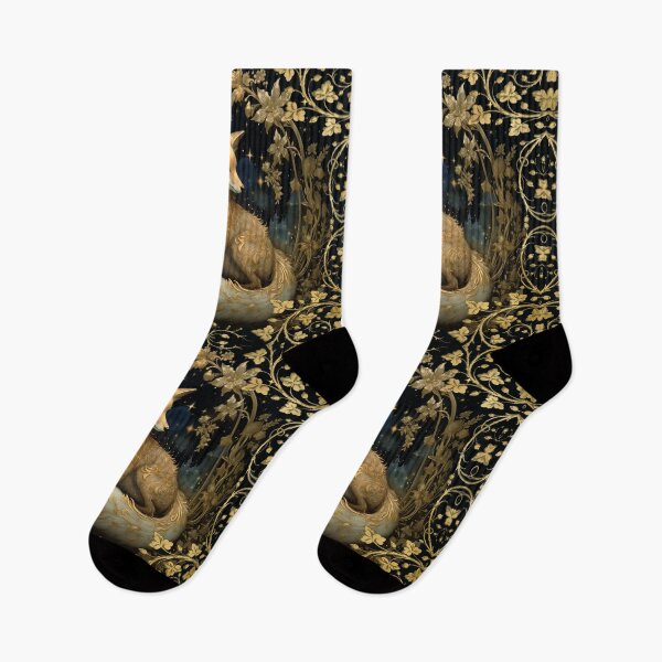 Item preview, Ornamental golden starry night fox designed and sold by ArtStyleAlice.