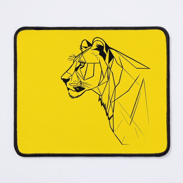Item preview, Black Line Lioness Yellow Gold BG designed and sold by DiscoGypsyFish.